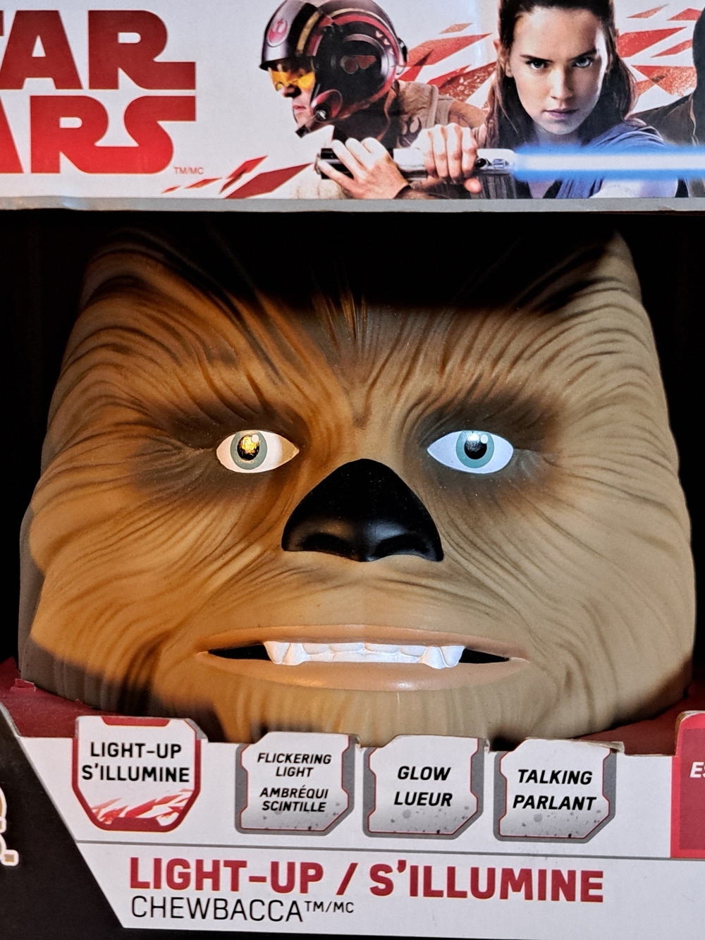 Star Wars Light-Up Chewbacca Mask in Brown with Black Nose